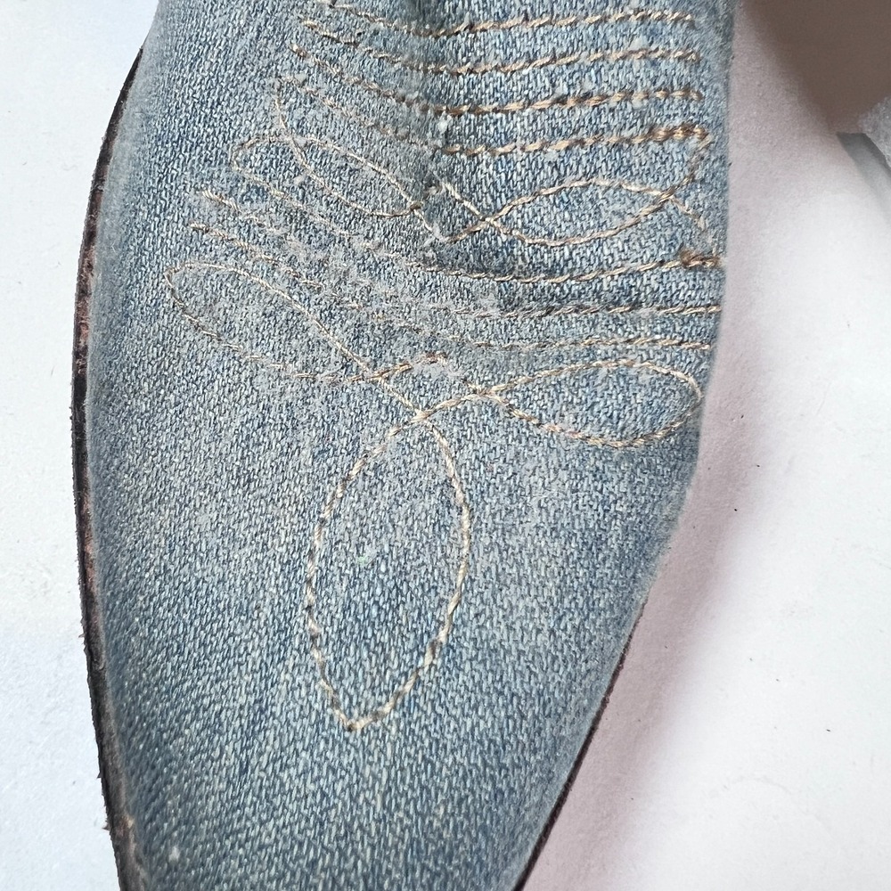 Zigi Soho Denim Western Cowboy Boots Star Rhinestone Y2K Womens 10 - Picture 11 of 11